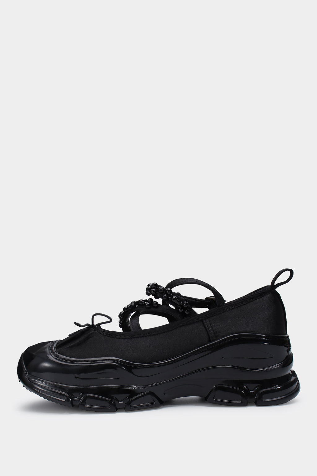 Ballet Sneakers - Black with Pearls