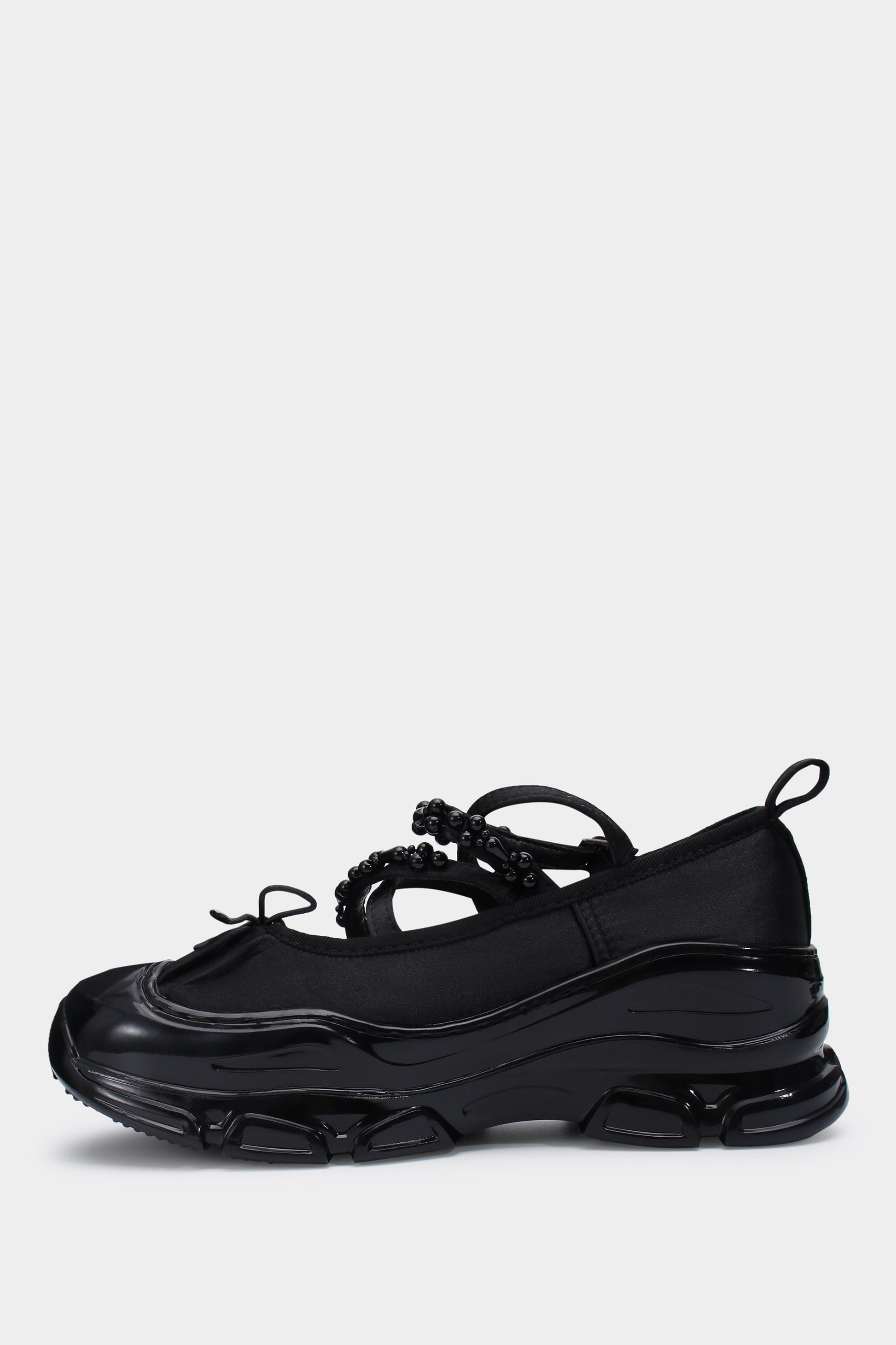 Ballet Sneakers - Black with Pearls