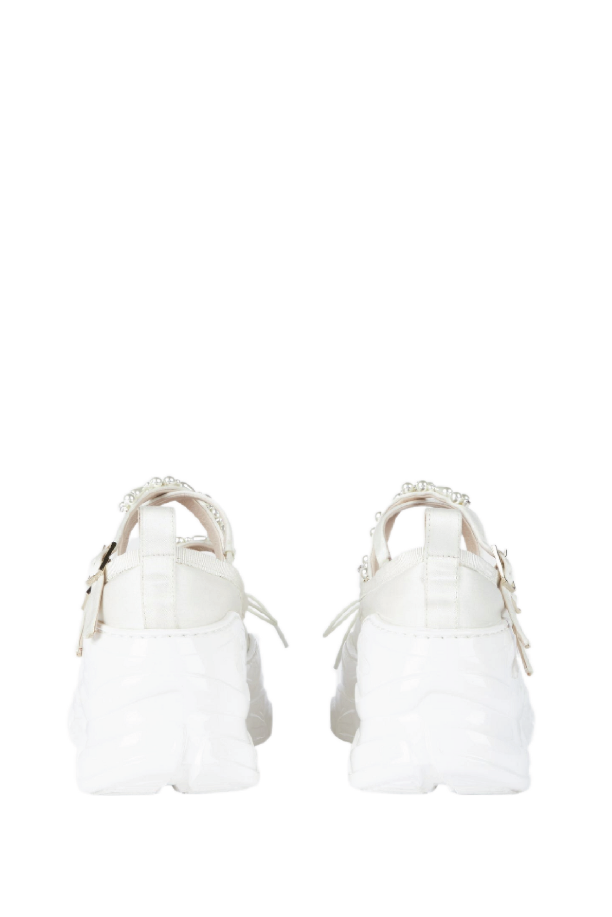 Ballet Sneakers - White with Pearls